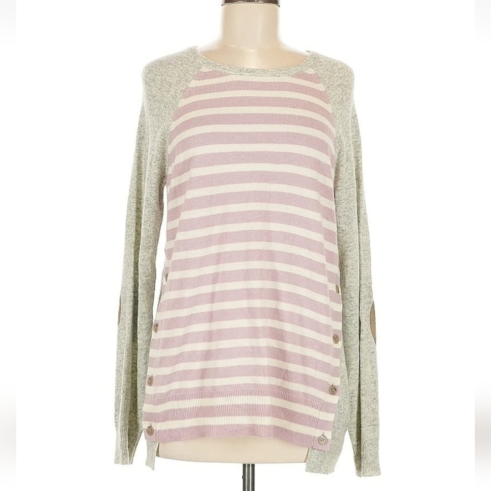 NWT J. Crew Gray Knit Sweater W/ Adorable Accents Wool & Rabbit Hair Size Med